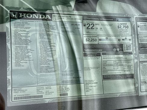 New 2026 Honda Odyssey Elite image 36