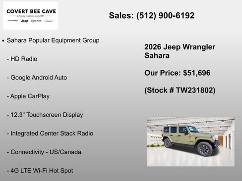 New 2026 Jeep Wrangler Unlimited Sahara AWD/4WD image 12