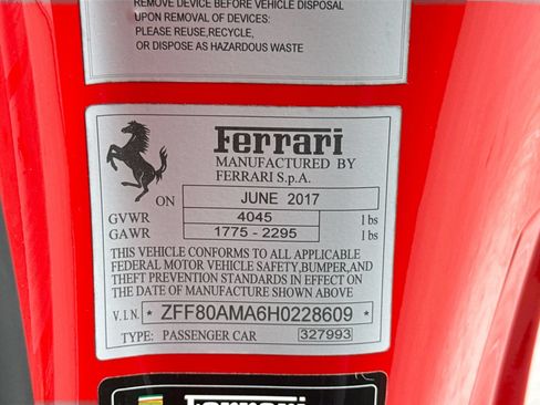 Certified 2017 Ferrari 488 Spider RWD image 27
