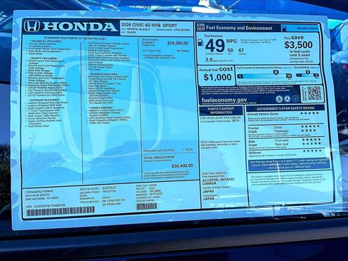 New 2026 Honda Civic Sport image 18