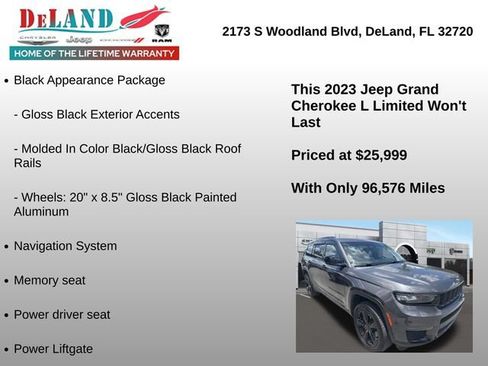 Used 2023 Jeep Grand Cherokee L Limited w/ Black Appearance Package AWD/4WD image 2