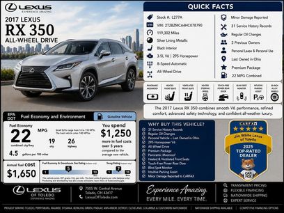 Used 2017 Lexus RX 350 AWD w/ Premium Package