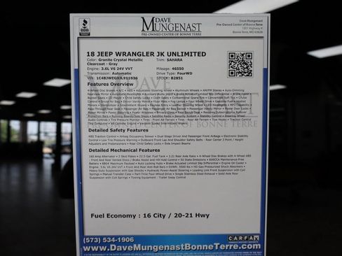 Used 2018 Jeep Wrangler Unlimited Sahara w/ Connectivity Group AWD/4WD image 22