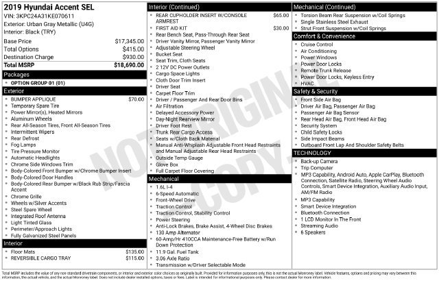Used 2019 Hyundai Accent SEL FWD image 10