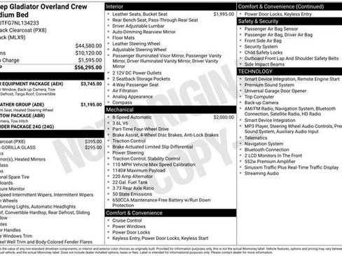 Used 2022 Jeep Gladiator Overland w/ Popular Equipment Package AWD/4WD image 3