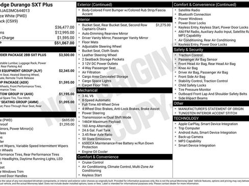 Used 2021 Dodge Durango SXT image 32