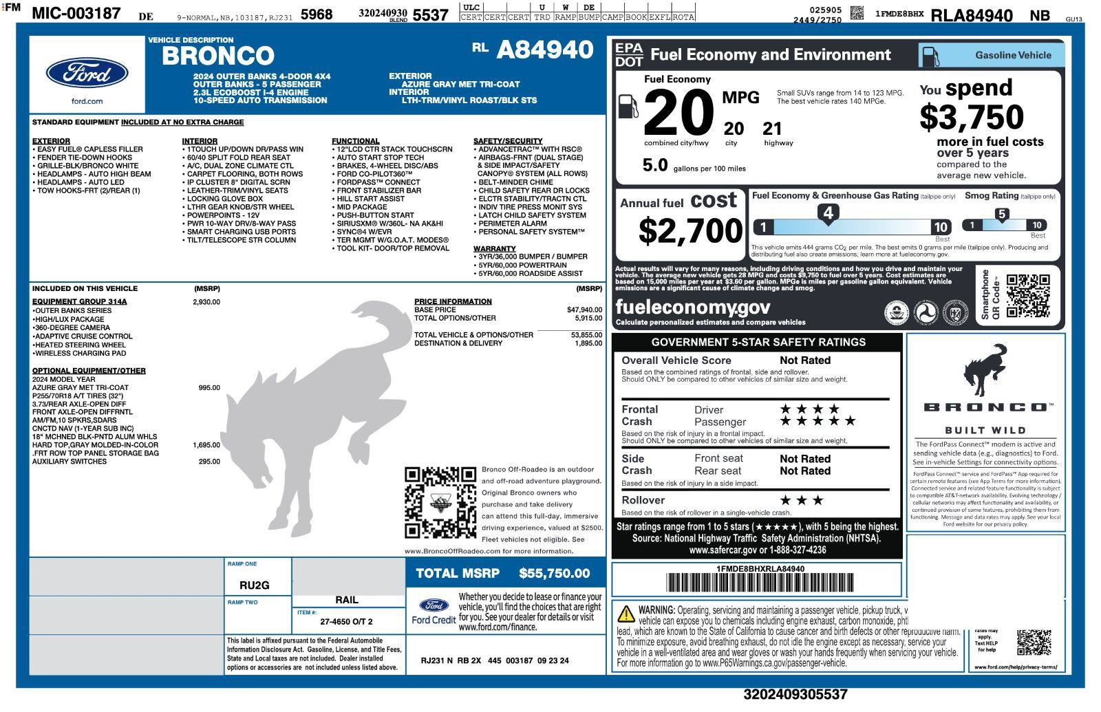 Used 2024 Ford Bronco Outer Banks AWD/4WD image 3