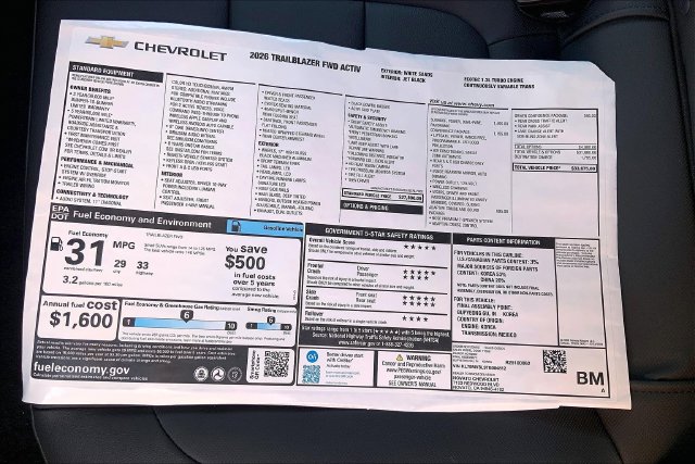 New 2026 Chevrolet TrailBlazer ACTIV w/ Convenience Package FWD image 14