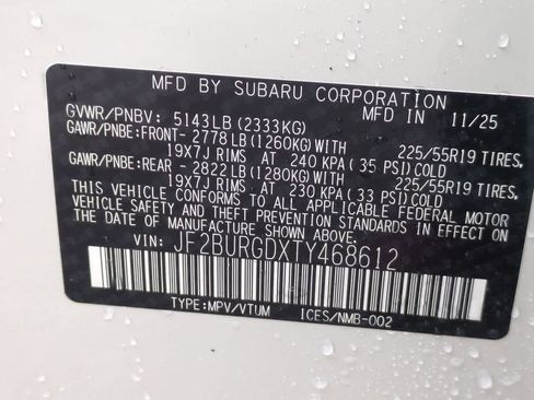 New 2026 Subaru Outback Limited XT image 36