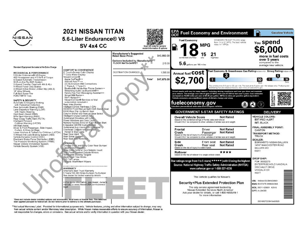 Used 2021 Nissan Titan SV AWD/4WD image 7