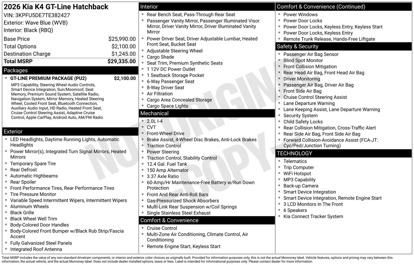New 2026 Kia K4 GT-Line w/ GT-Line Premium Package FWD image 3