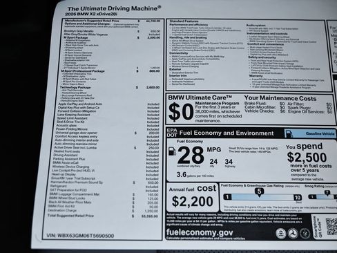 New 2026 BMW X2 xDrive28i w/ Technology Package AWD/4WD image 24