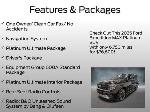 Certified 2025 Ford Expedition Max Platinum w/ Platinum Ultimate Package AWD/4WD image 4