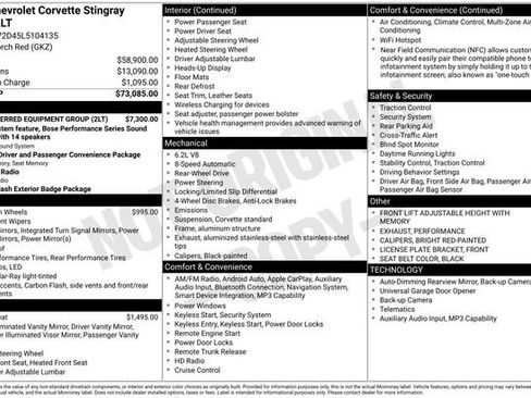 Certified 2020 Chevrolet Corvette Stingray Preferred Cpe w/ 2LT Preferred Equipment Group RWD image 23