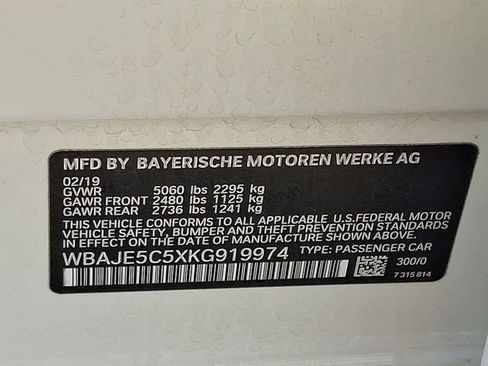 Used 2019 BMW 540i w/ Convenience Package RWD image 29