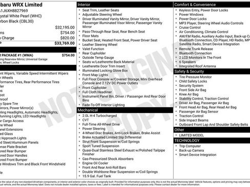 Used 2017 Subaru WRX Limited w/ Popular Package #1 image 3