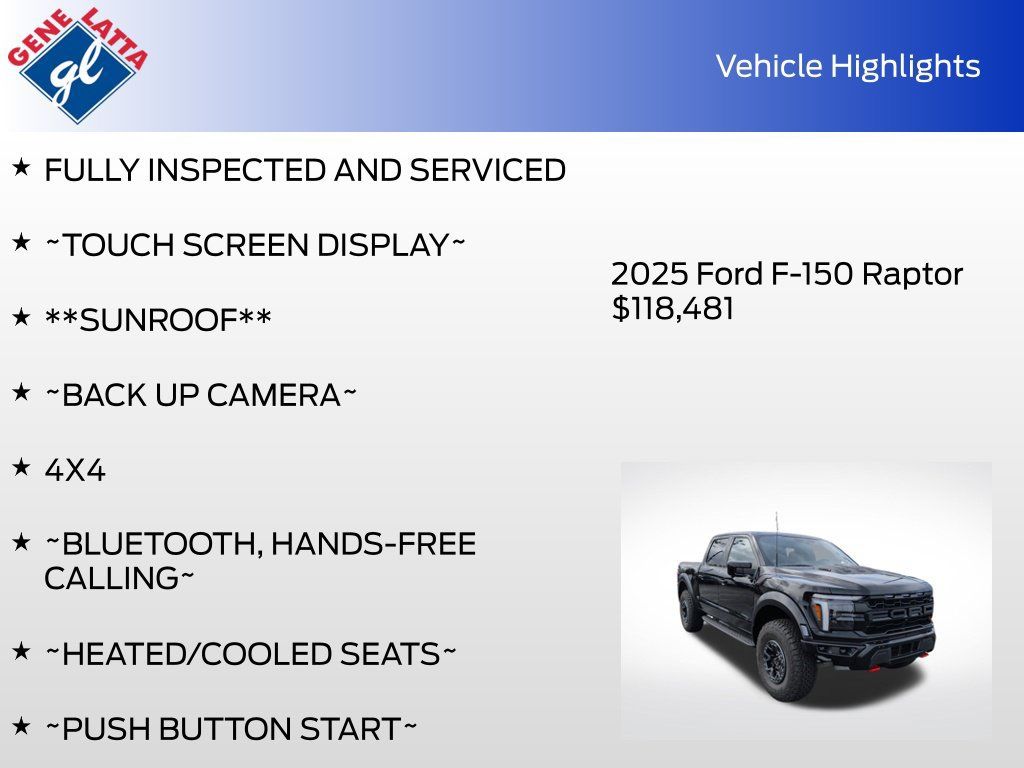 Used 2025 Ford F150 Raptor w/ Equipment Group 803A Raptor R AWD/4WD image 36