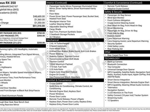 Used 2024 Lexus RX 350 FWD w/ Accessory Package (K3) image 6