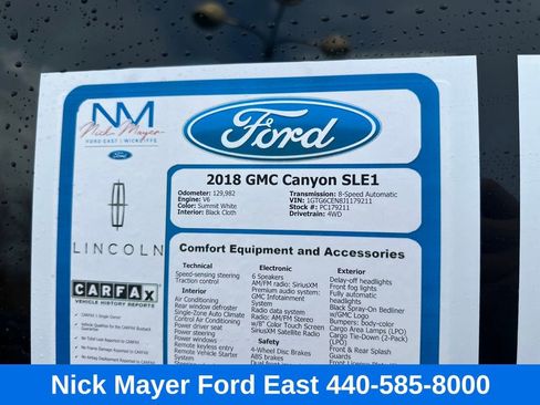 Used 2018 GMC Canyon SLE w/ SLE Convenience Package image 30