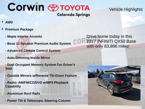 Used 2017 INFINITI QX50 AWD w/ Premium Plus Package image 7