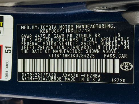 Used 2019 Toyota Camry LE FWD image 39