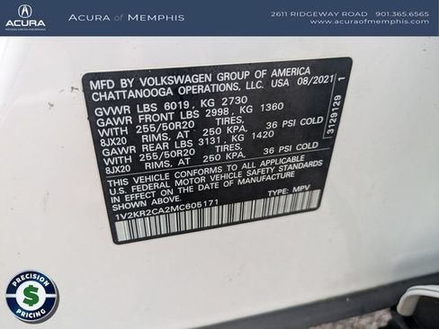 Used 2021 Volkswagen Atlas SE w/ Panoramic Sunroof Package AWD/4WD image 31