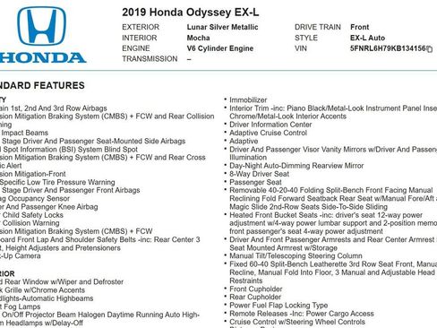 Used 2019 Honda Odyssey EX-L image 18