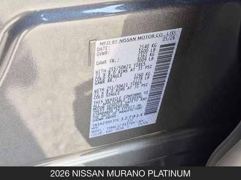 New 2026 Nissan Murano Platinum w/ Cargo Package AWD/4WD image 27