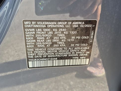 Used 2022 Volkswagen Atlas Cross Sport SE FWD image 33
