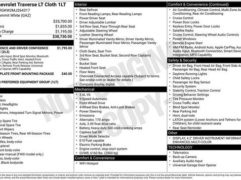 Used 2021 Chevrolet Traverse LT FWD image 2