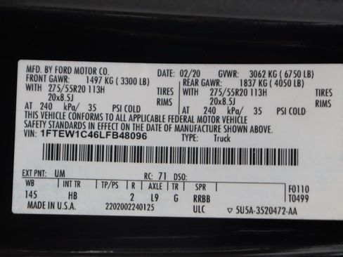 Used 2020 Ford F150 Lariat RWD image 52