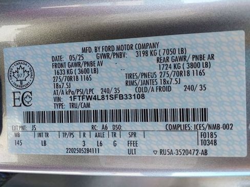 Certified 2025 Ford F150 Tremor w/ Bed Utility Package AWD/4WD image 25
