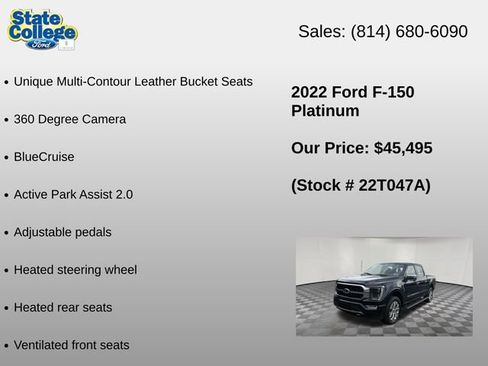 Used 2022 Ford F150 Platinum w/ Equipment Group 701A High AWD/4WD image 24
