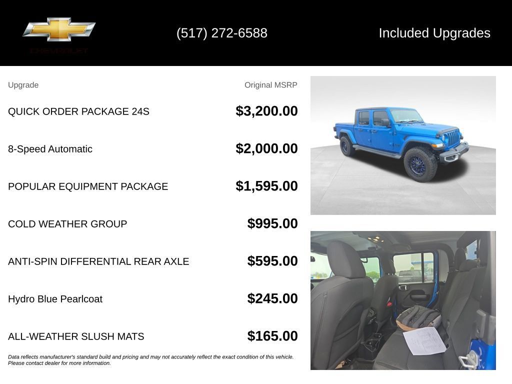 Used 2020 Jeep Gladiator Sport w/ Quick Order Package 24S AWD/4WD image 5