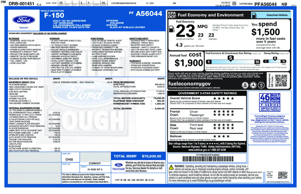 Certified 2023 Ford F150 Platinum w/ Equipment Group 701A High AWD/4WD image 5
