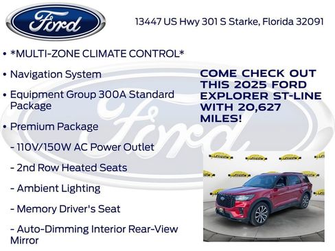 Certified 2025 Ford Explorer ST-Line w/ Premium Package image 17