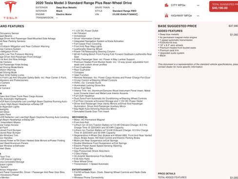 Used 2020 Tesla Model 3 Standard Range Plus image 2