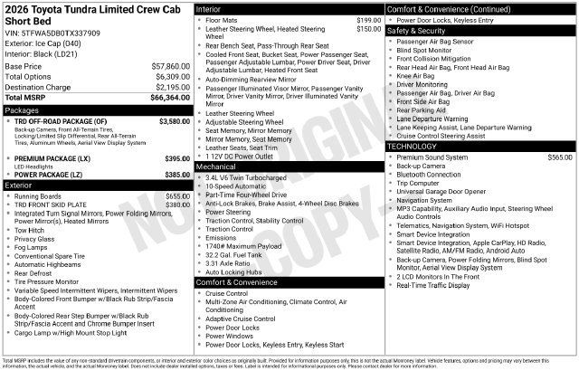 Used 2026 Toyota Tundra Limited w/ TRD Off-Road Package AWD/4WD image 22