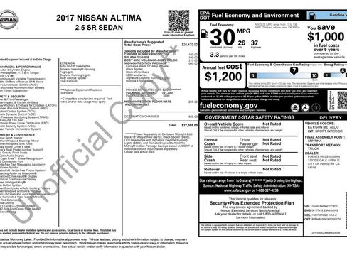 Used 2017 Nissan Altima 2.5 SR w/ Midnight Edition Package image 8