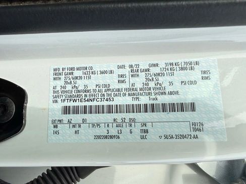 Used 2022 Ford F150 Lariat w/ Equipment Group 502A High AWD/4WD image 34