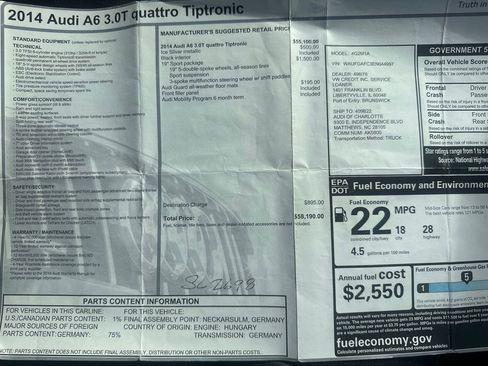 Used 2014 Audi A6 3.0T Premium Plus w/ 19" Sport Package image 16