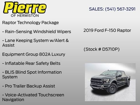 Used 2019 Ford F150 Raptor w/ Equipment Group 802A Luxury AWD/4WD image 12