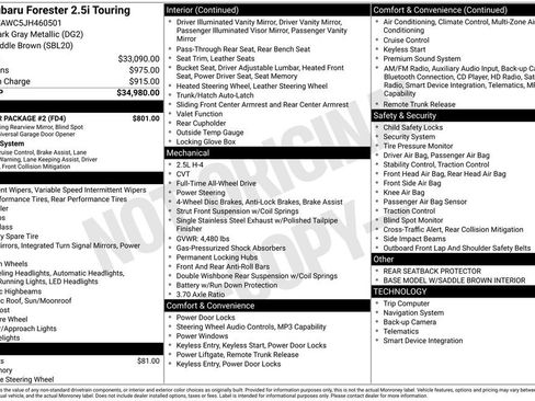 Used 2018 Subaru Forester 2.5i Touring w/ Popular Package #2 AWD/4WD image 33