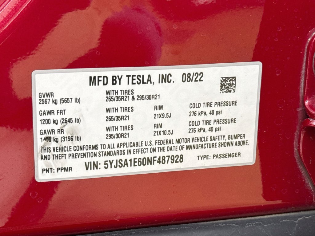 Used 2022 Tesla Model S Plaid AWD/4WD image 30