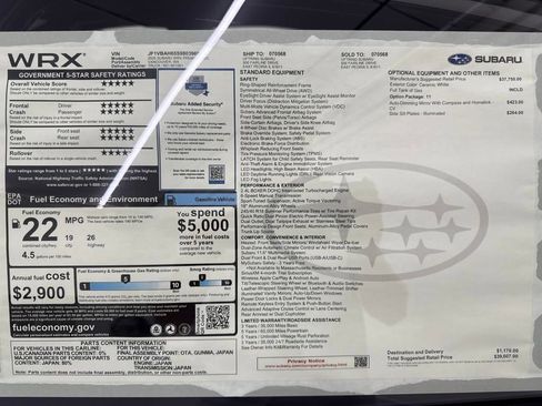 New 2025 Subaru WRX Premium image 24