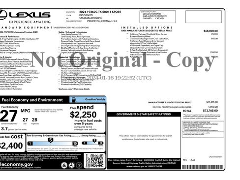 Used 2024 Lexus TX 500h AWD w/ Technology Package image 55