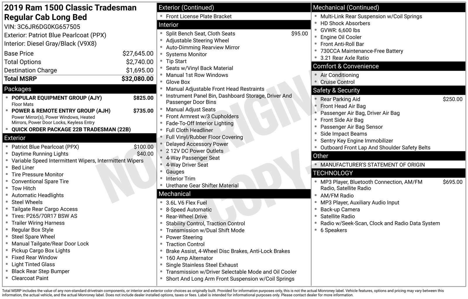 Used 2019 RAM 1500 Tradesman w/ Popular Equipment Group RWD image 3