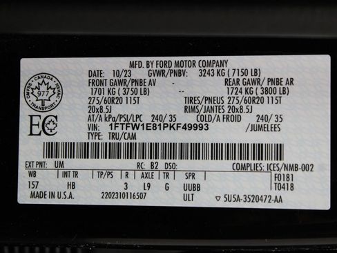 Used 2023 Ford F150 Lariat w/ Equipment Group 502A High AWD/4WD image 83