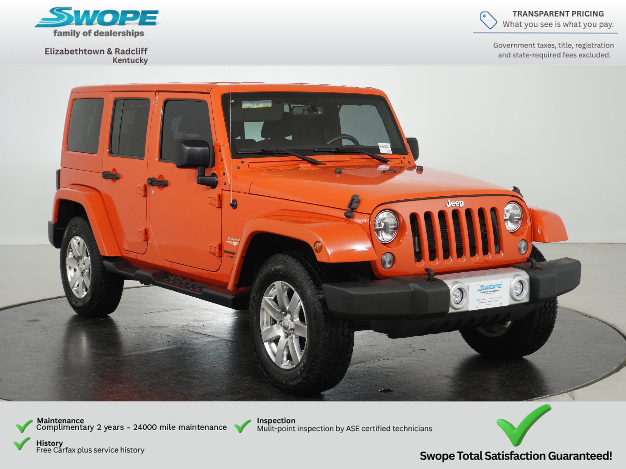 Used 2015 Jeep Wrangler Unlimited Sahara w/ Dual Top Group AWD/4WD image 1