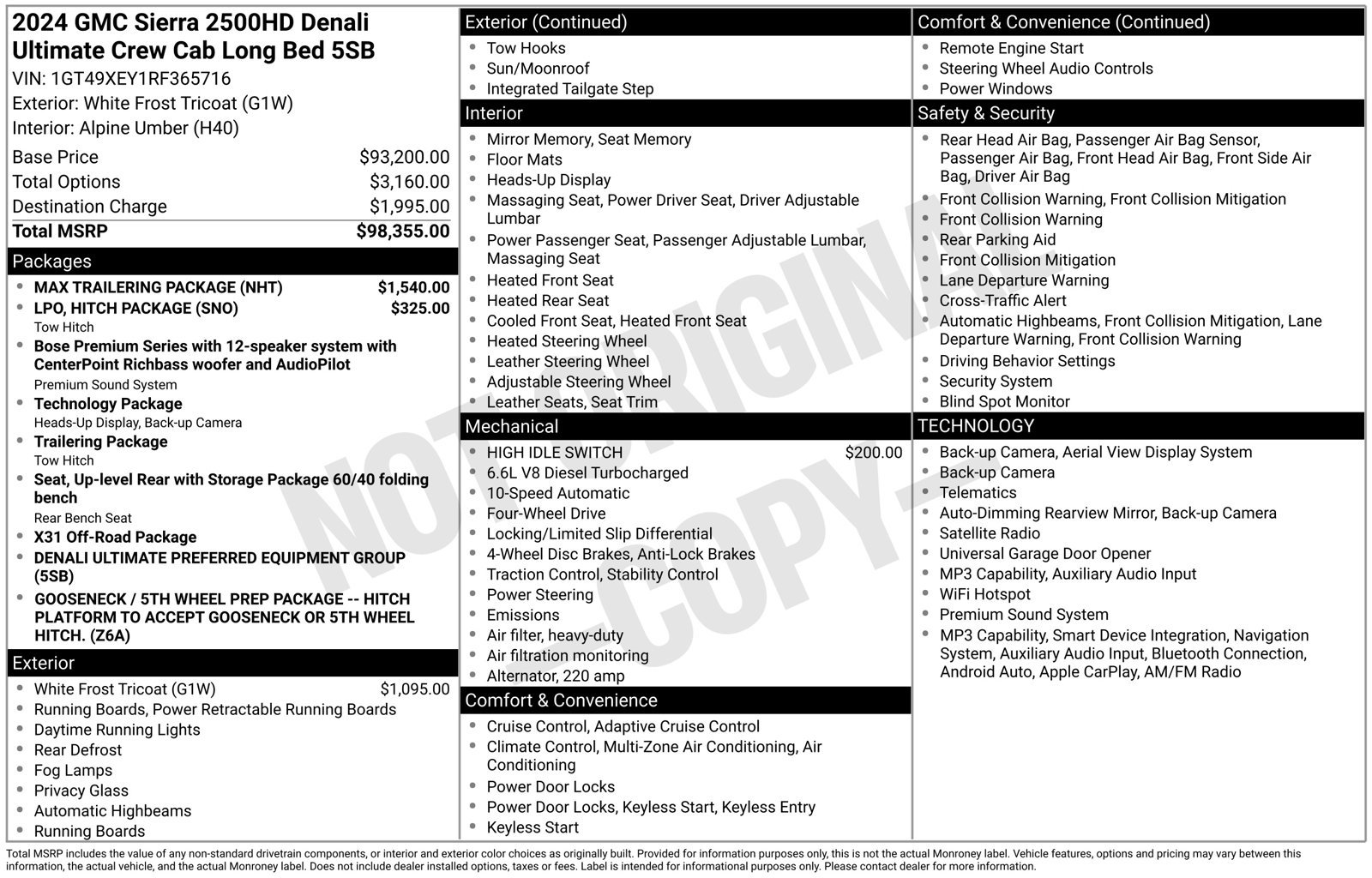 Used 2024 GMC Sierra 2500 Denali Ultimate w/ Max Trailering Package AWD/4WD image 11